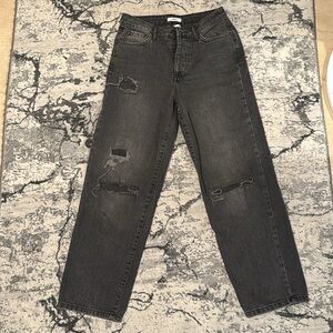Distressed Black Jeans